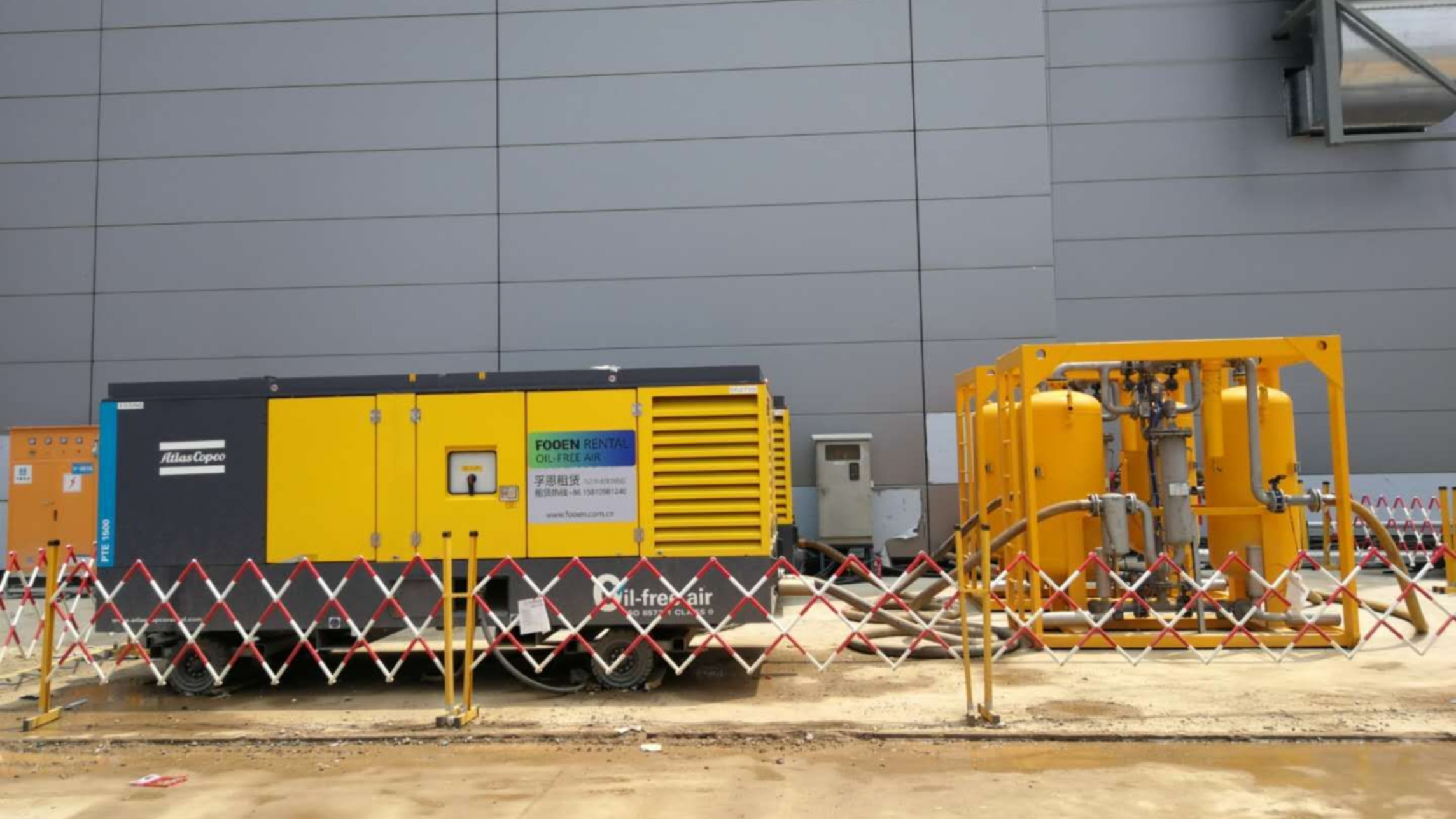 武漢康寧玻璃新建項(xiàng)目空壓機(jī)租賃