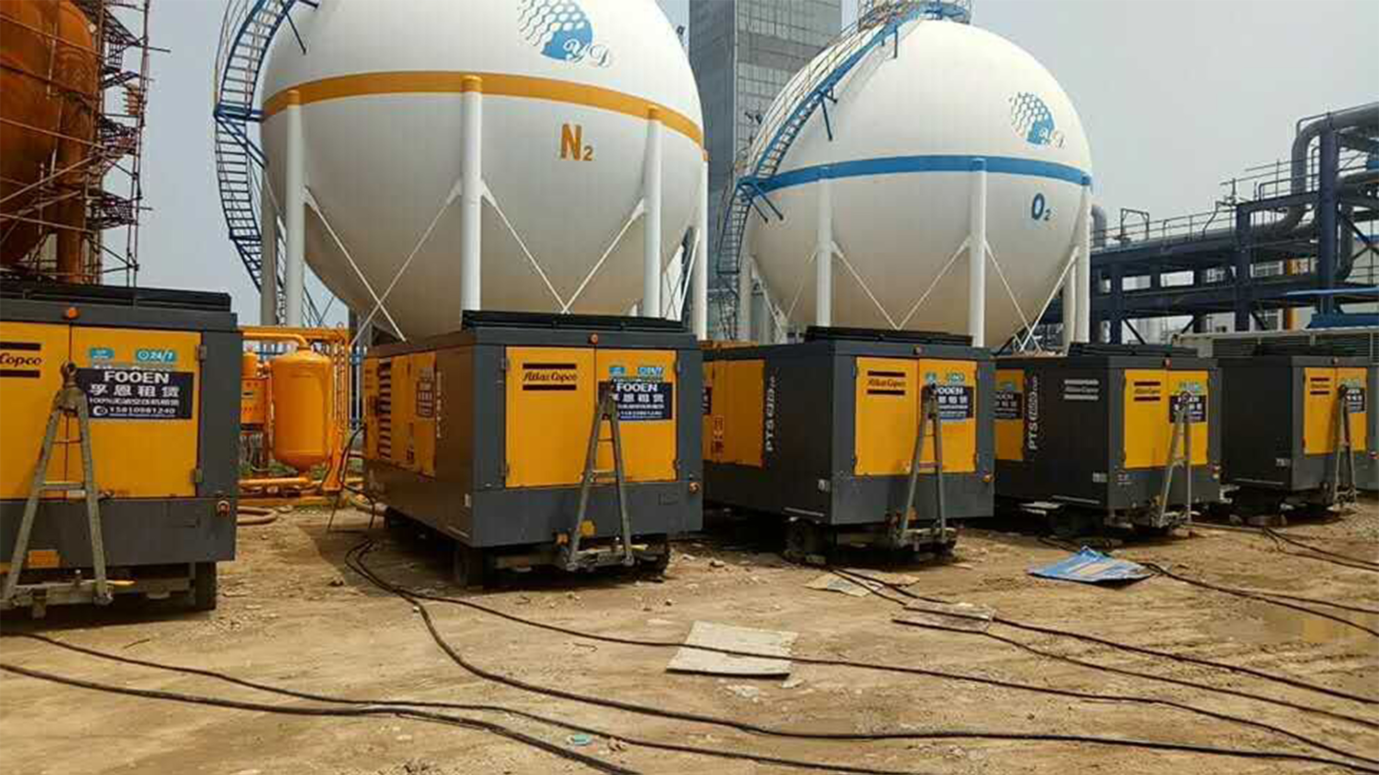 山東鋼鐵無油空壓機(jī)租賃